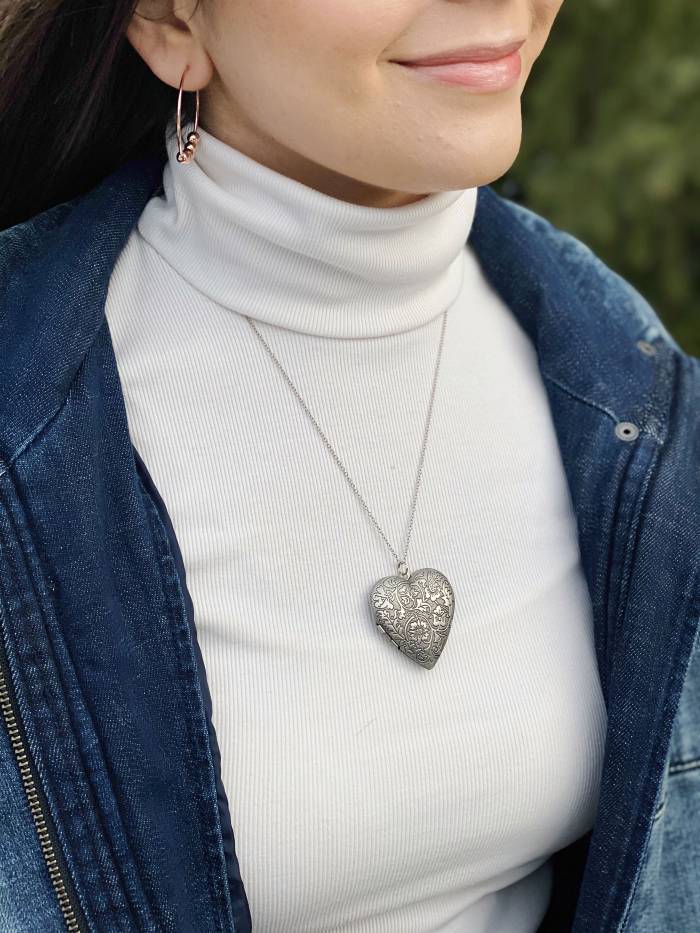Large Silver Heart Locket - Image 5