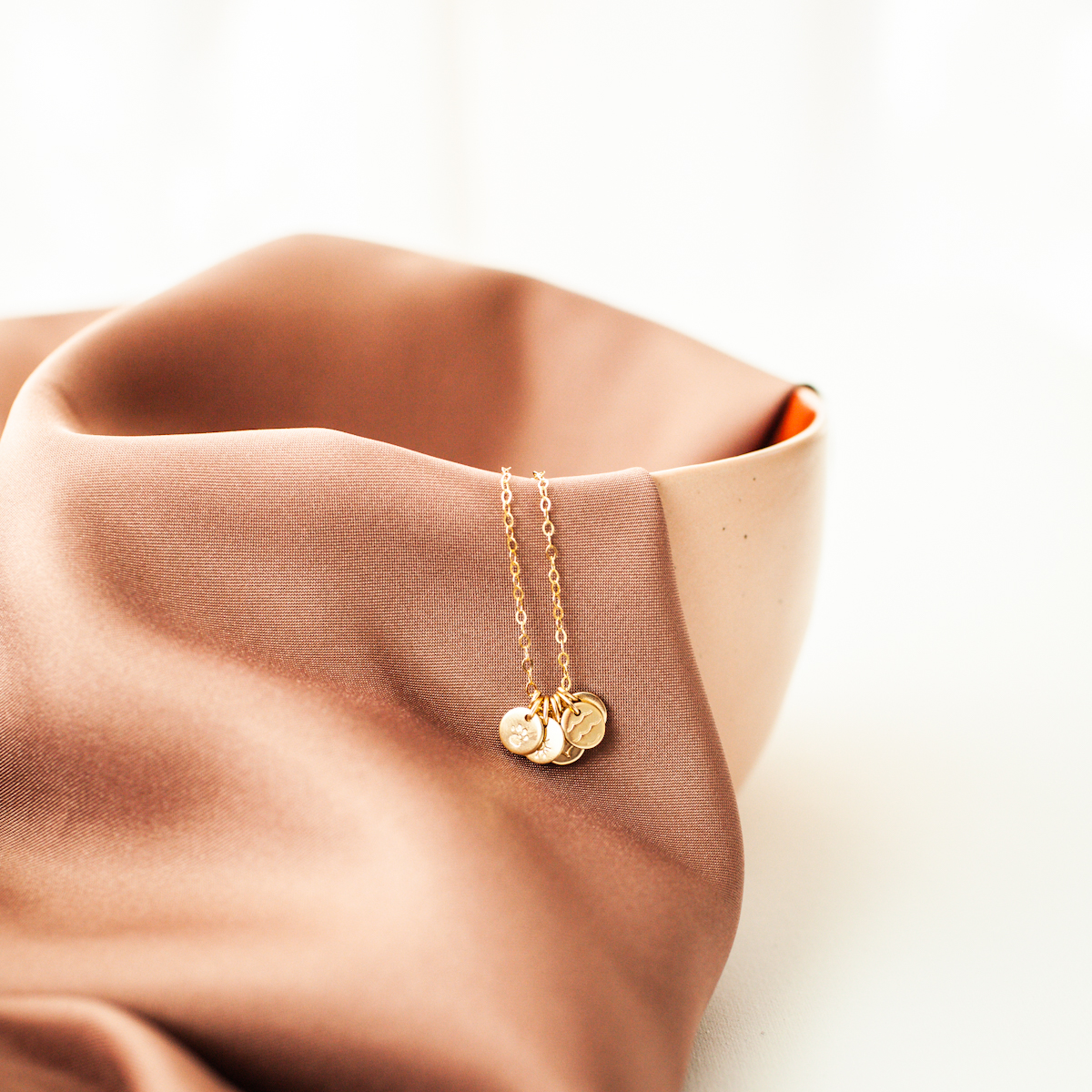 Tiny Gold Initial Necklace Mothers Necklace Grandma Necklace Childrens  Initials Gold Initial Charms Hand Stamped Initials Gift for Mom 