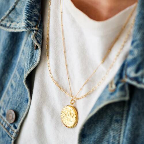 Vintage Floral Locket with Initial Heart or Disc