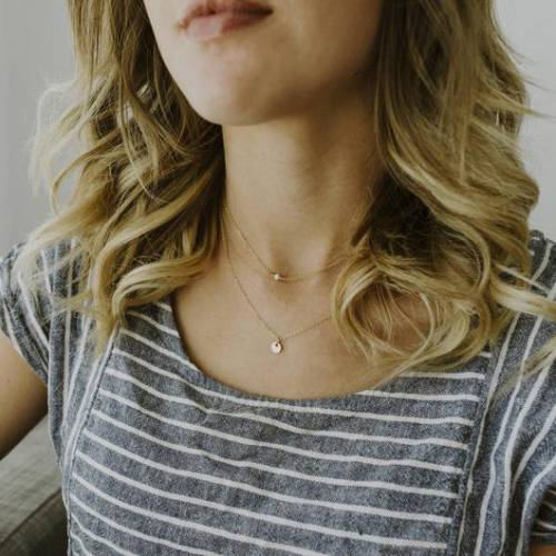 Pearl and Initial Disc Necklace Set