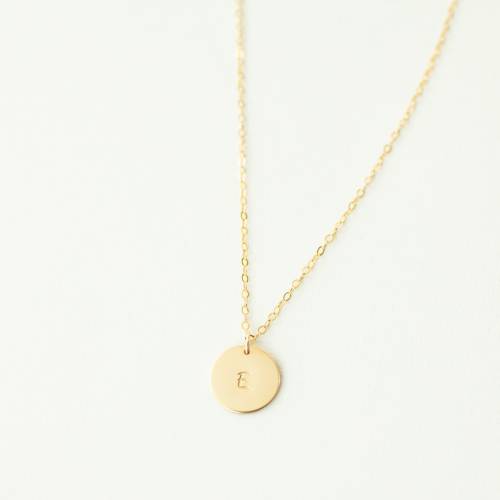 Initial or Custom Stamp 13mm Disc Necklace