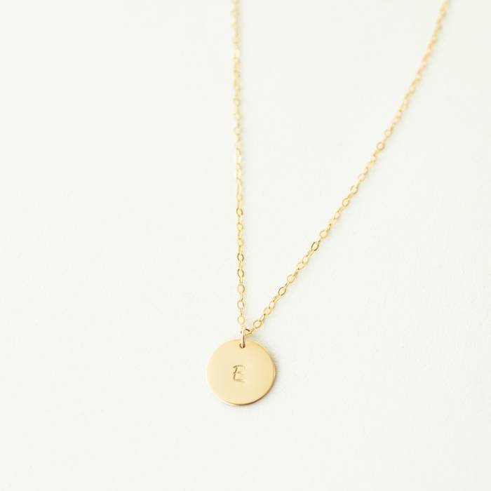 Initial or Custom Stamp 13mm Disc Necklace