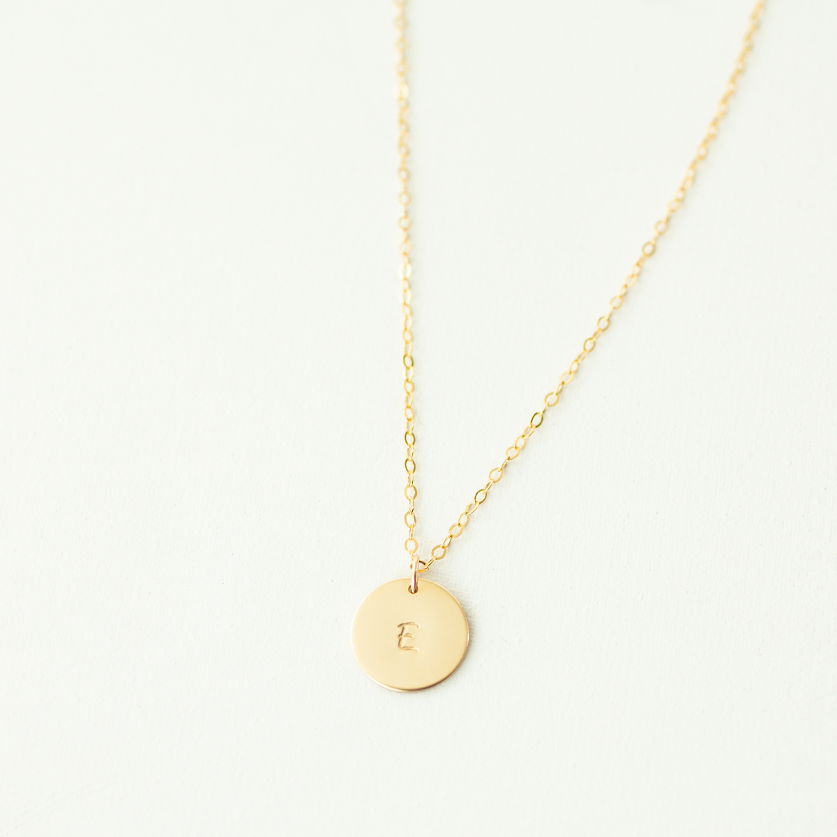 Initial Necklace - Gold - Personalised Letter Pendant - 22-24 in