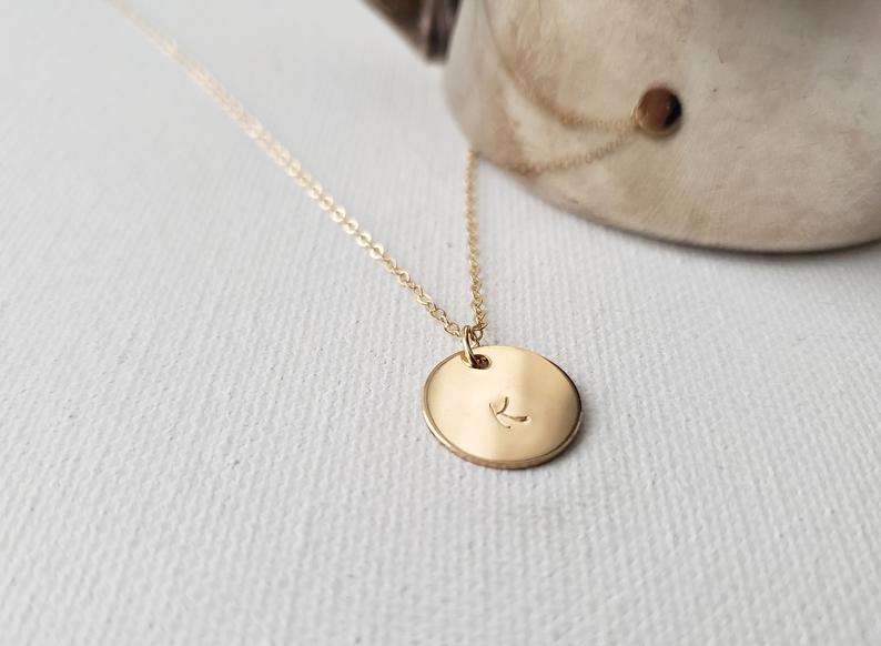 Round Pendant Initial Mother's Necklace – Stamps of Love, LLC