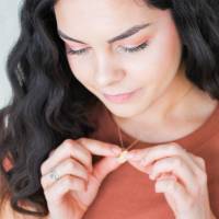 Semicolon and Initial 1/2" Disc Necklace - Image 2