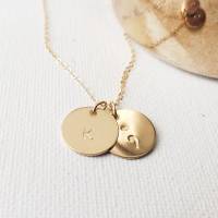 Semicolon and Initial Disc Necklace GiGisPetals