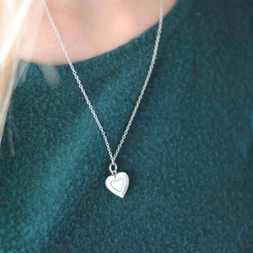 Tiny Sterling Silver Heart Locket Necklace