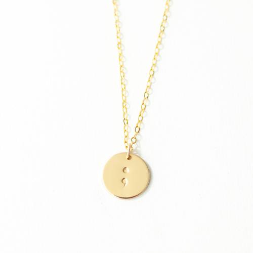 Project Semicolon 13mm Disc Necklace