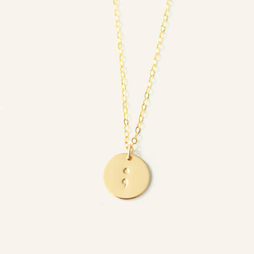Project Semicolon 13mm Disc Necklace