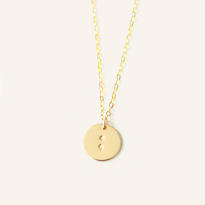 Project Semicolon 13mm Disc Necklace