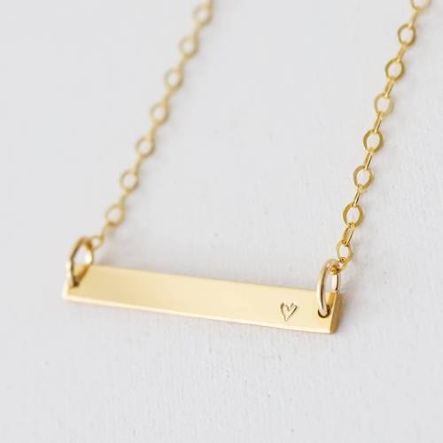 Tiny Heart, Tiny Star or Tiny Initial Bar Necklace