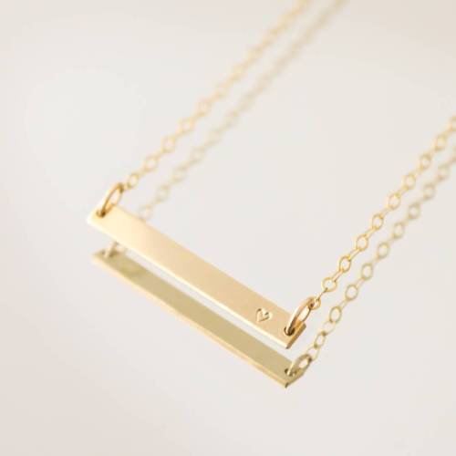 Tiny Heart, Tiny Star or Tiny Initial Bar Necklace