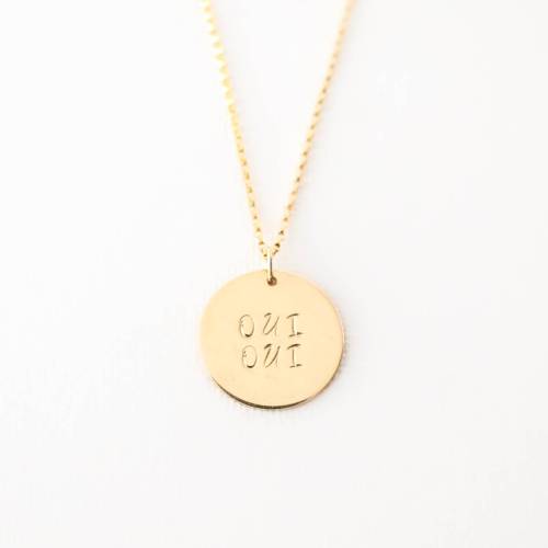 Oui Oui 19mm Disc Necklace