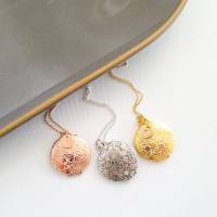 Forget Me Not Locket in Antique Silver, Rose Gold and Gold - Choose 0-2 Photos - Image 9