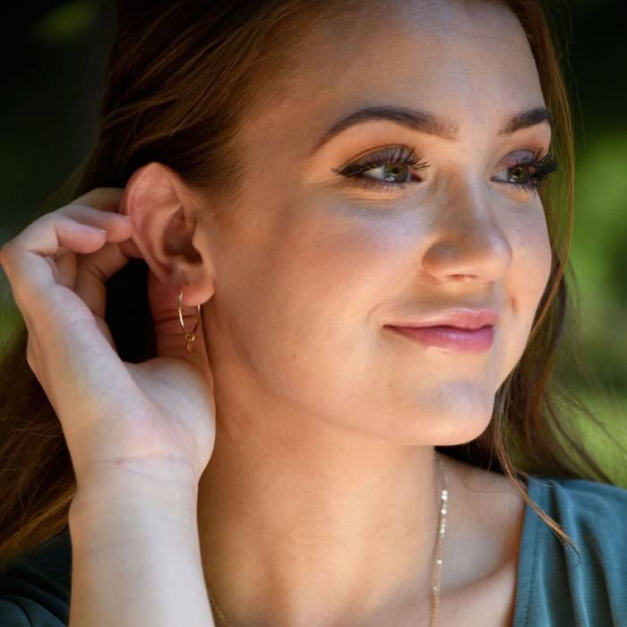 Choose Your Stamp (20 Options) 20mm Hoop and Emme Disc Earrings - Image 2
