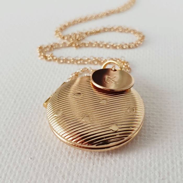 Little Dots Locket with Initial Heart or Disc - Image 6