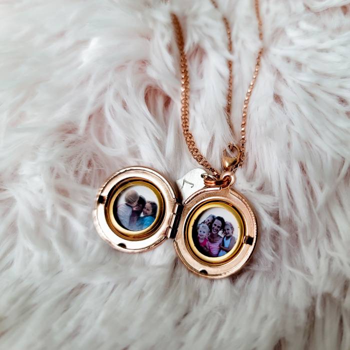 Little Dots Locket with Initial Heart or Disc - Image 4