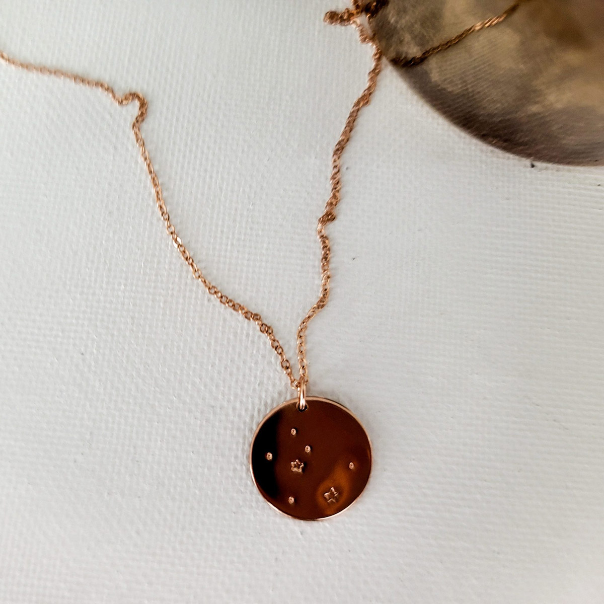 Taurus Zodiac Constellation Disc Necklace - Choose Your Disc Size - 1/2, 5/8, or 3/4 Inches Sterling Silver 13mm (1/2 inches)