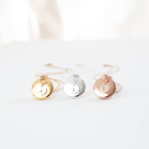 Silver, Rose Gold and Gold Locket with Initial - Choose 0-2 Photos