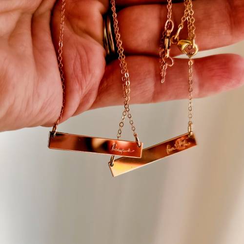 Hope or Faith Bar Necklace