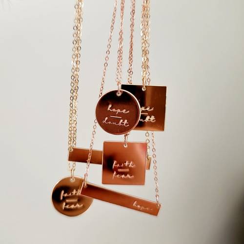 Hope Over Doubt 16mm Square Necklace - The Still Collection