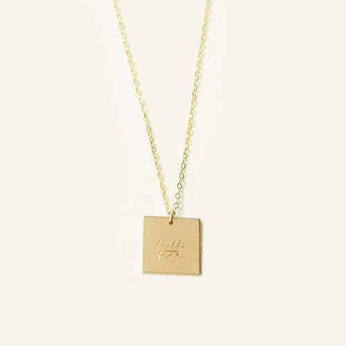 Faith Over Fear 16mm Square Necklace - The Still Collection