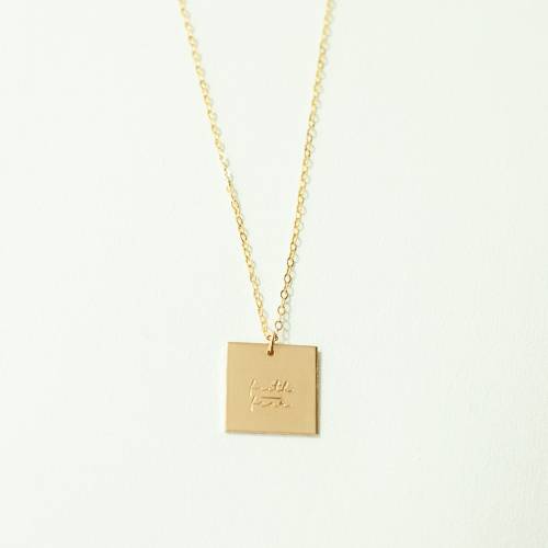 Faith Over Fear 16mm Square Necklace - The Still Collection