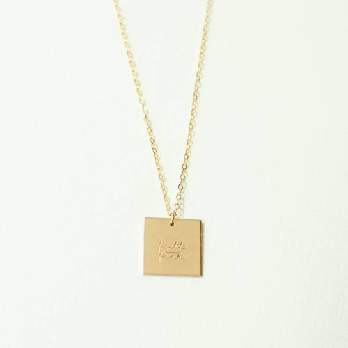 Faith Over Fear 16mm Square Necklace - The Still Collection