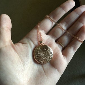 Floral Locket in Antique Silver, Gold and Rose Gold with Initial - Choose 0-2 Photos photo review