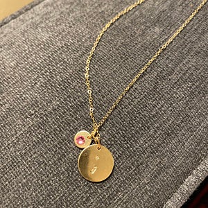 Semicolon and Swarovski Crystal Disc Necklace photo review