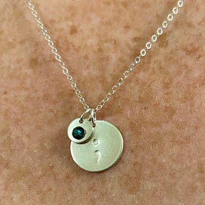Semicolon and Swarovski Crystal Disc Necklace photo review