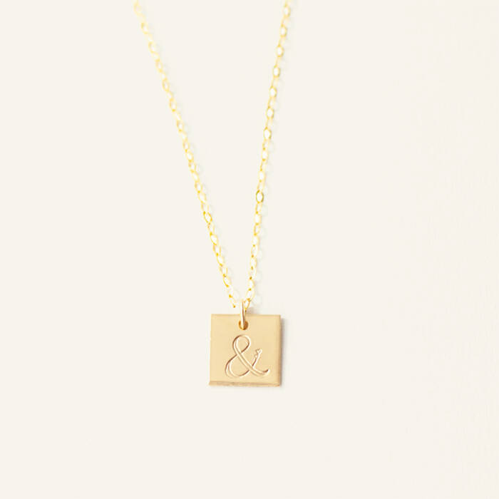 Ampersand 3/8" Square Mental Health Awareness Necklace
