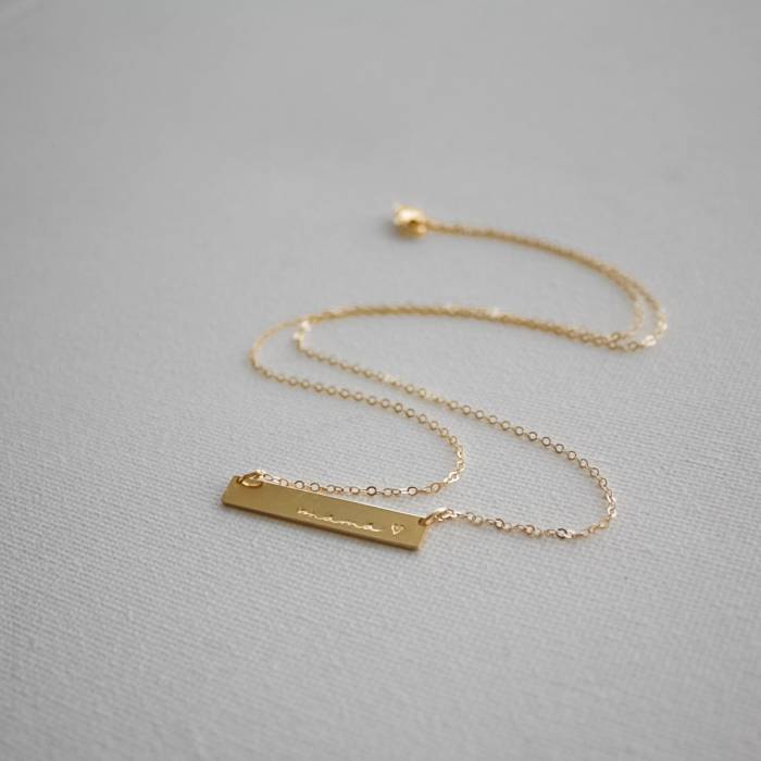 Cursive Mama Heart Bar Necklace - Image 6