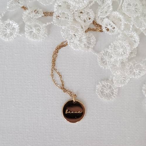 Brave 1/2 inch Disc Necklace - The Still Collection