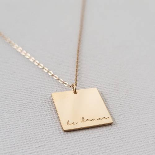Be Brave Square Necklace - The Still Collection