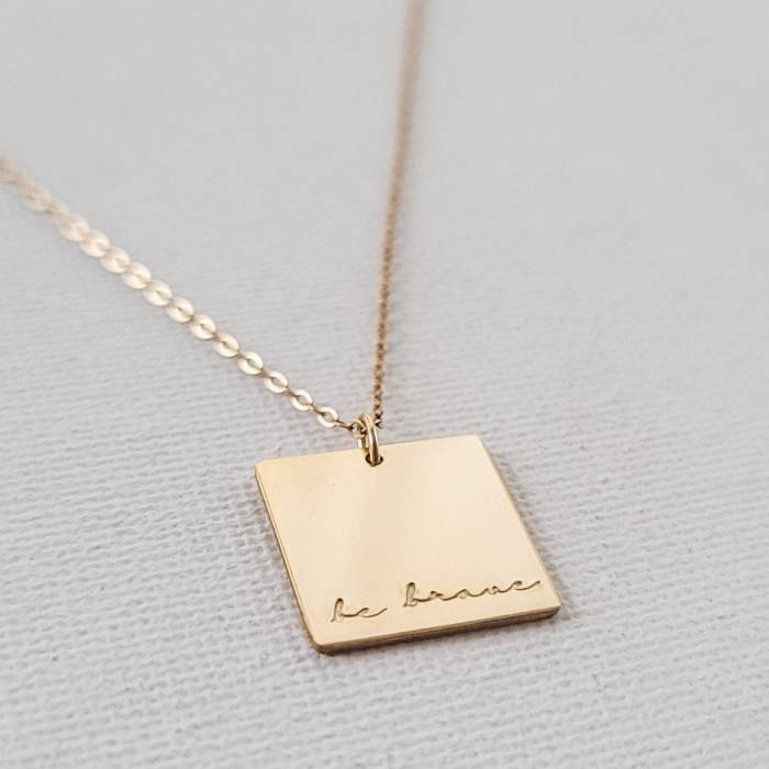 Be Brave Square Necklace - The Still Collection