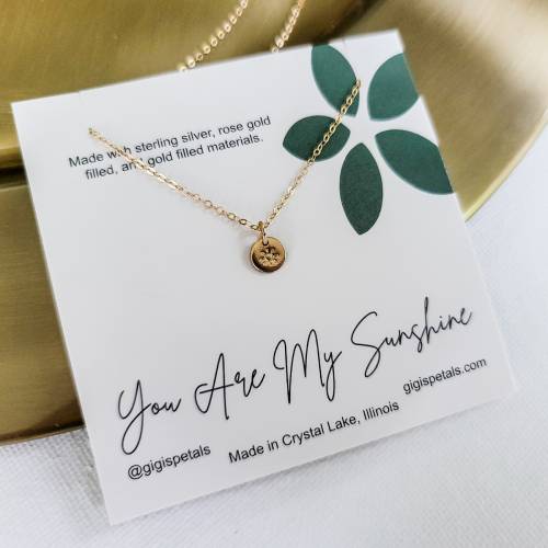 You are My Sunshine Disc Necklace