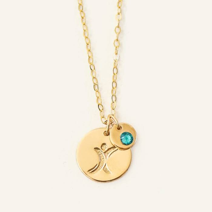 Tourette Syndrome Awareness and Swarovski Crystal Disc Necklace