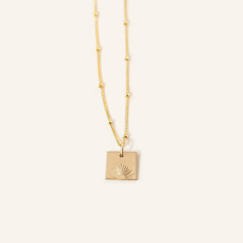 Sunburst Square 10mm Necklace - On Satellite Chain