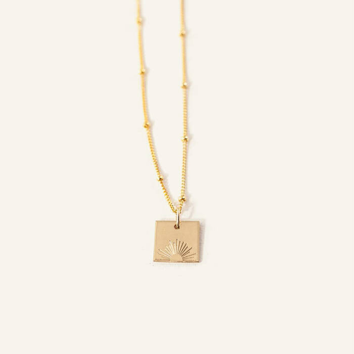 Sunburst Square 10mm Necklace - On Satellite Chain