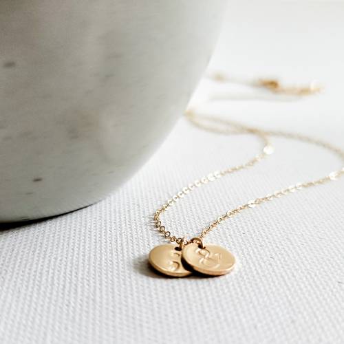 Semicolon and Ampersand Disc 9mm Necklace