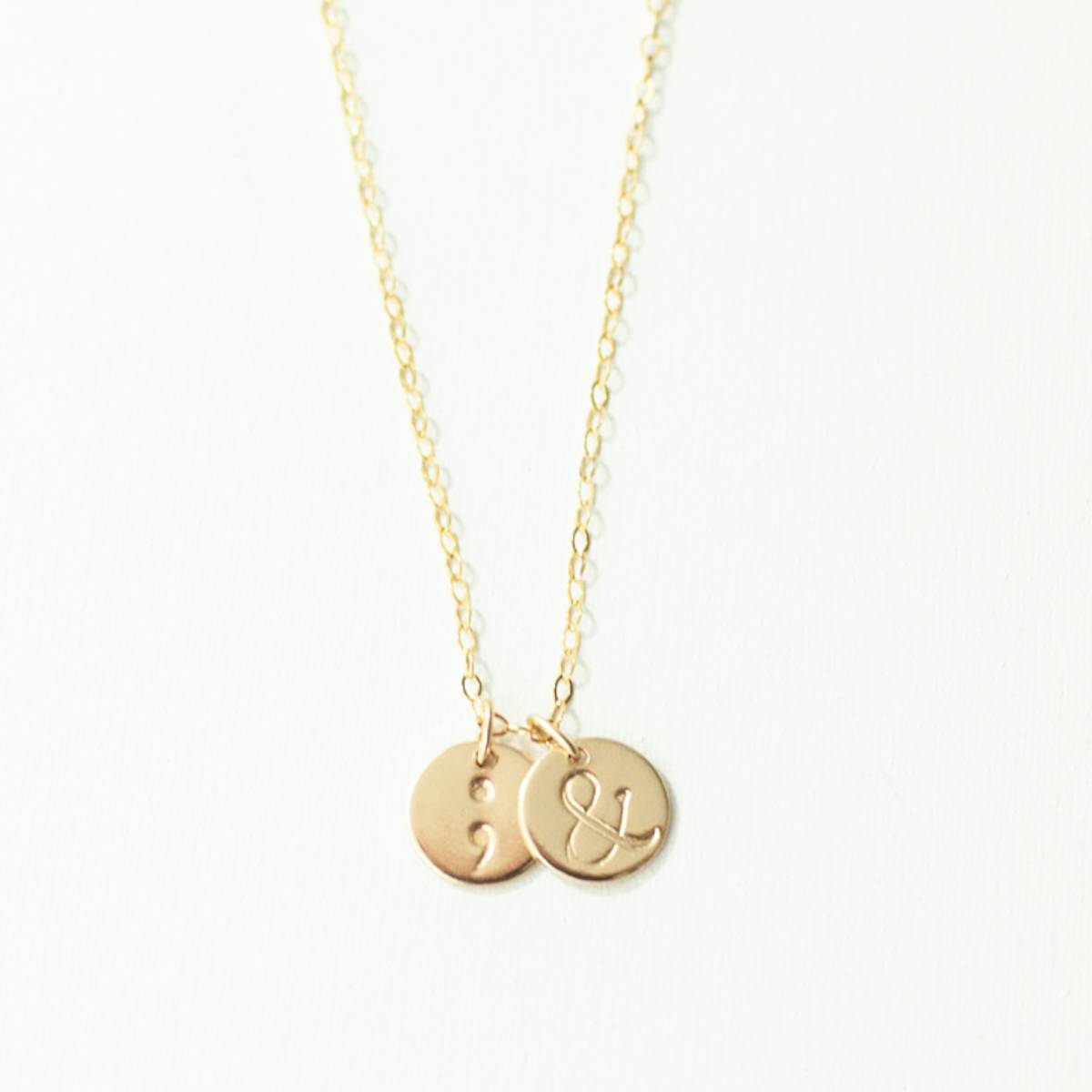 14K Gold Circle Initial Charm Necklace - 4-$59.00 / 20 inchs