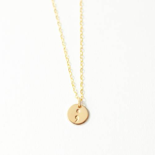 Semicolon 9mm Disc Necklace