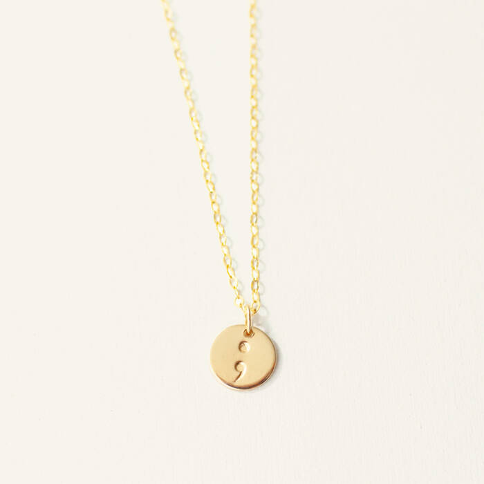 Semicolon 9mm Disc Necklace