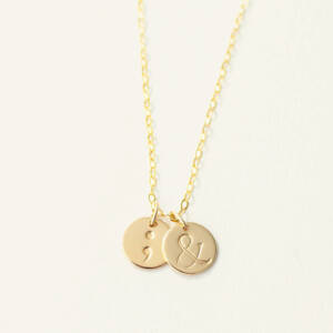 Semicolon and Ampersand Disc 9mm Necklace