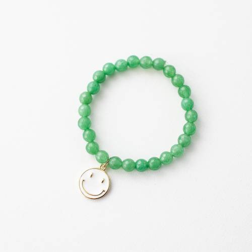 Smiley Jade Green Goodluck Charm Bracelet