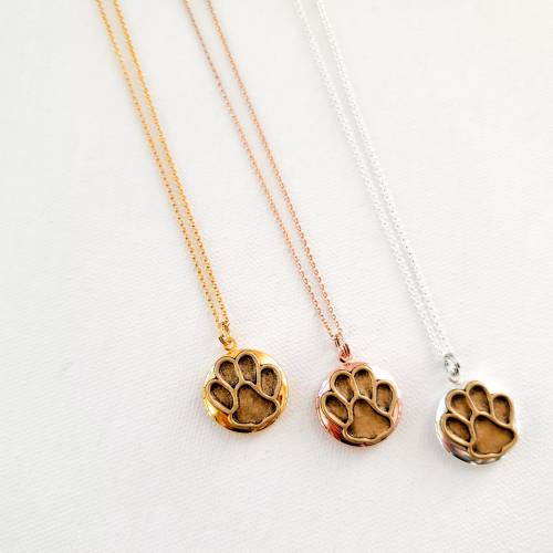 Pawprint Locket in Rose Gold, Silver or Gold - We can Add Photos