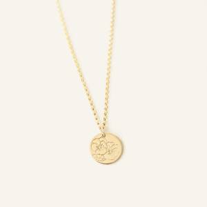 Birth Flower 1/2″ Disc Necklace