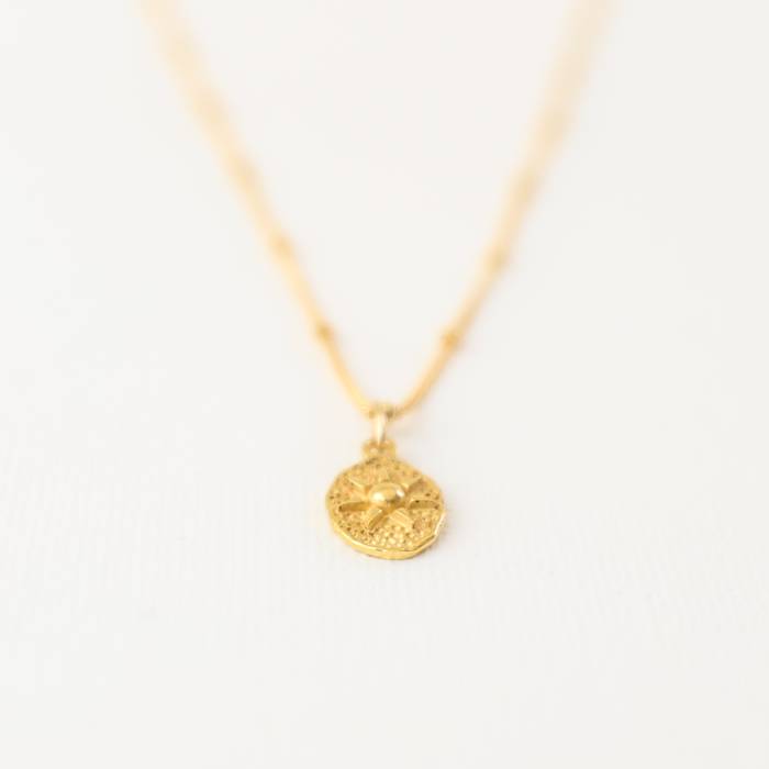 Oval Sunburst Charm Necklace - Image 4