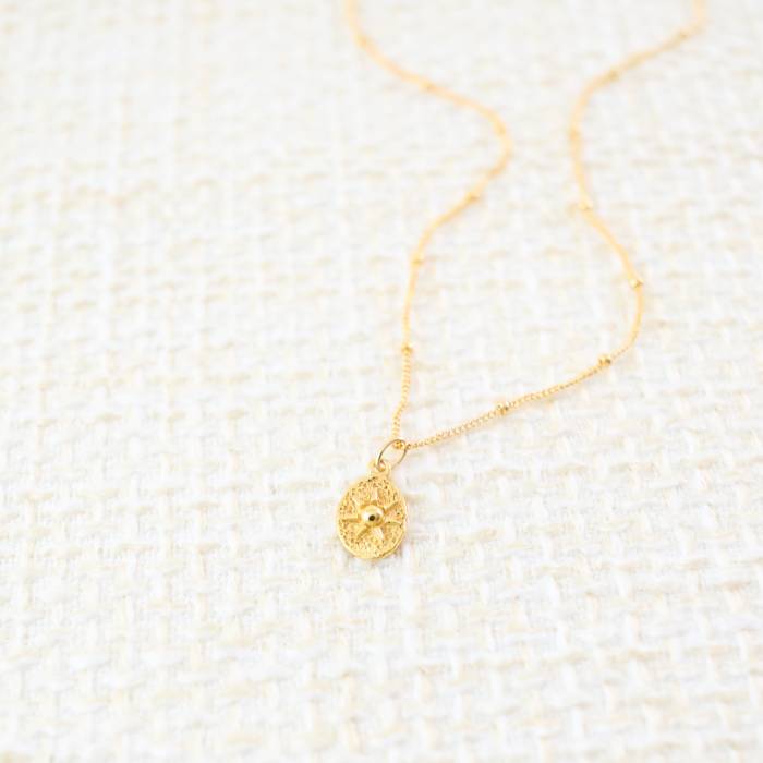 Oval Sunburst Charm Necklace - Image 3